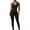 A64 Black, variant on Women's High Waisted Ribbed Bodysuit Workout Compression One Piece Yoga Gym Wear Full Body Fitness Suit