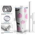 thumbnail image 6 of 30oz Pink Fall Pumpkins Bats Stars Pattern Tumblers Stainless Steel Tumbler with Lid and Straw,Vacuum Insulated Double Wall Travel Tumbler Cups Mug with Cleaning Brush for Coffee,Tea, 6 of 7