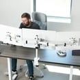 thumbnail image 2 of VIVO White Triple Monitor Mount, Articulating Stand for 3 Screens up to 24", 2 of 8