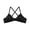 Black-S, variant on Women's Ribbed Cotton Wirefree Yoga Bra Unlined V Neck Triangular Cups Crosses Back Design Bralette For Gym Workouts