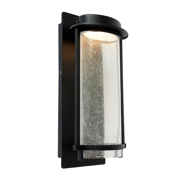 Lámpara para sobreponer en pared Tecnolite negra de cristal con LED integrado 16W luz suave cálida TUTTLE HLED-202/30/N