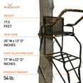 thumbnail image 3 of Big Game Striker XL 17.5' Ladder Treestand w/Flip-Back Seat and Rail, Black, 3 of 11