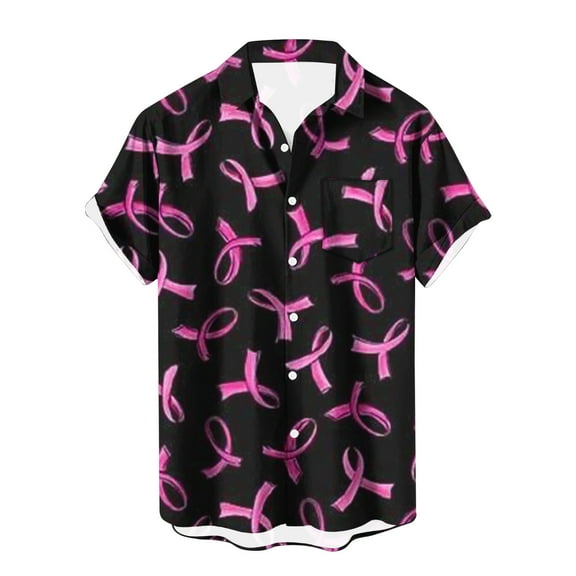 YABCSAZ Breast Cancer Shirts Tops for Men/Short Sleeve Shirts/V Neck Shirt/Sweatshirt/Hoodie with Blessed Breast Cancer Pink Ribbon/Breast Cancer Awareness Breast Cancer Survivor Gifts for Men