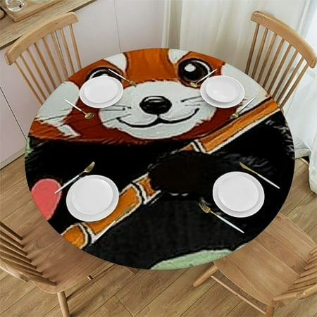 

Patifu Red Panda Bamboo Hearts Round Tablecloth Stain-Resistant and Washable Indoor Outdoor Tablecloth for Restaurants Weddings Parties 100% Polyester Fiber Waterproof 31 -35