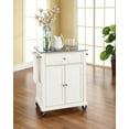 thumbnail image 2 of SOLID GRANITE TOP PORTABLE KITCHEN CART/ISLAND IN WHITE FINISH, 2 of 5