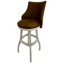 Tobias Designs Bellissima 34" Swivel Wood Extra Tall Bar Stool in Brown/White