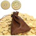 thumbnail image 6 of 50 DND Fantasy Metal Gold Coins & Leather Pouch for Dungeons & Dragons Novelty Tabletop RPG Board Games Tokens Treasure Coins for Party Tablelap Games Accessories Addons Medieval Game Retro Props, 6 of 8