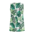 thumbnail image 5 of Jeiento Tropical Green Leaf Tank Tops for Women Summer Hawaiian Shirts Beach Vacation Outfit V Neck Pleated Tunic Tops Soft Breathable Vest Summer Clothing,XL, 5 of 7