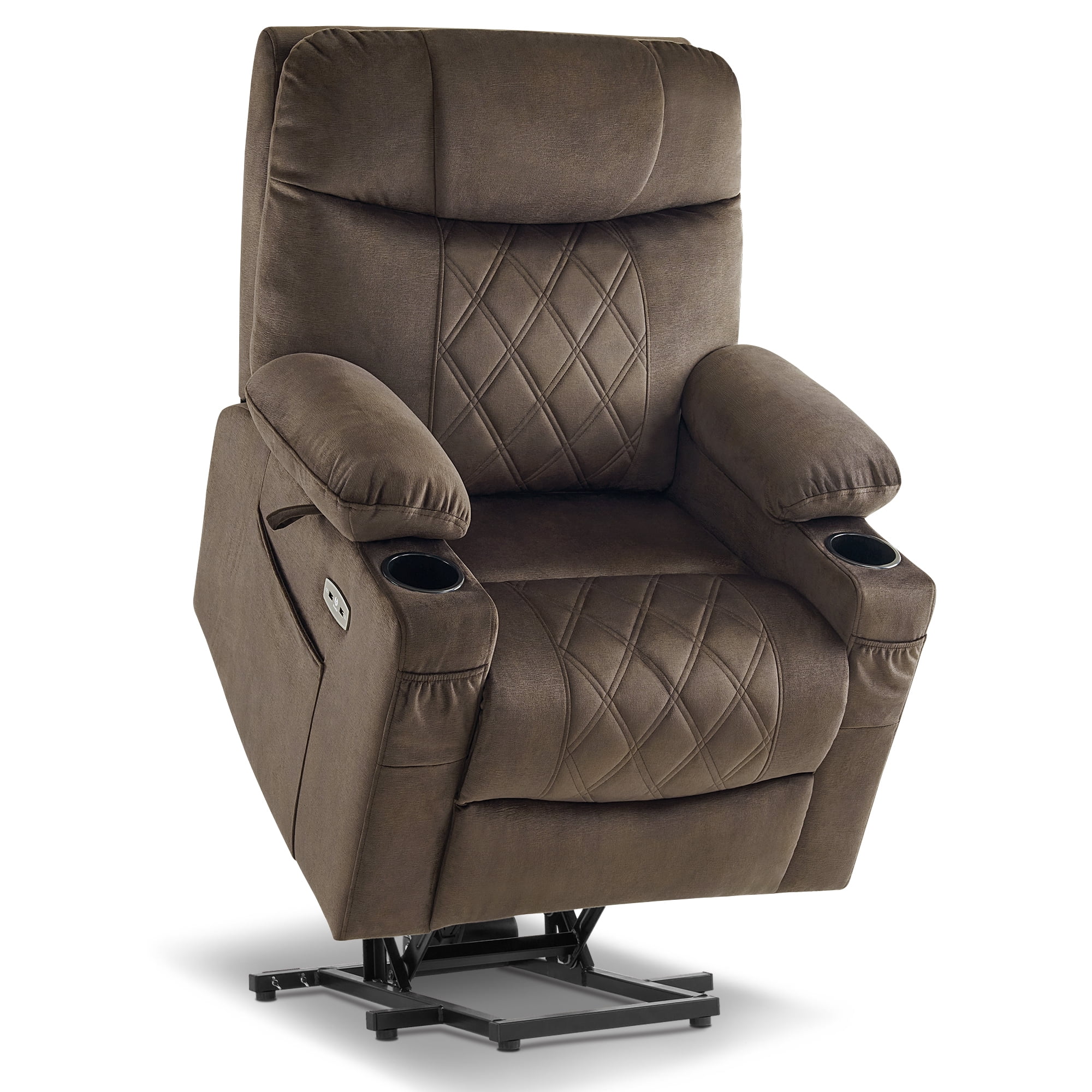 MCombo Small Triple Motor Power Lift Recliner with Adjustable Headrest for  Petitie Elderly, Fabric, Coffee Fabric