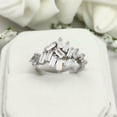 thumbnail image 2 of HeartsAndYou 1.5ct Engagement Ring for Women Baguette Cut Moissanite Cluster Unique 18k White Gold Over Silver, 2 of 9