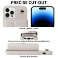 thumbnail image 4 of ELEHOLD Crossbody Wallet Case for iPhone 14 Pro PU Leather Double Buttons Shockproof Flip Cover with Detachable Shoulder Strap Card Slots Kickstand,White, 4 of 10