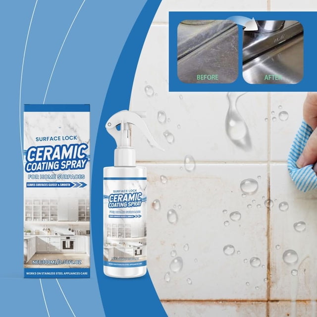 Ceramic Coating Spray for Stainless Steel & Surfaces - High-Gloss, Anti-Fingerprint, Easy Maintenance, 100ml
