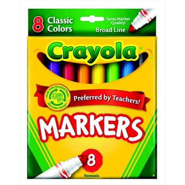 Crayola 008148 NonToxic Broad Line Marker Set, Broad Conical Tip