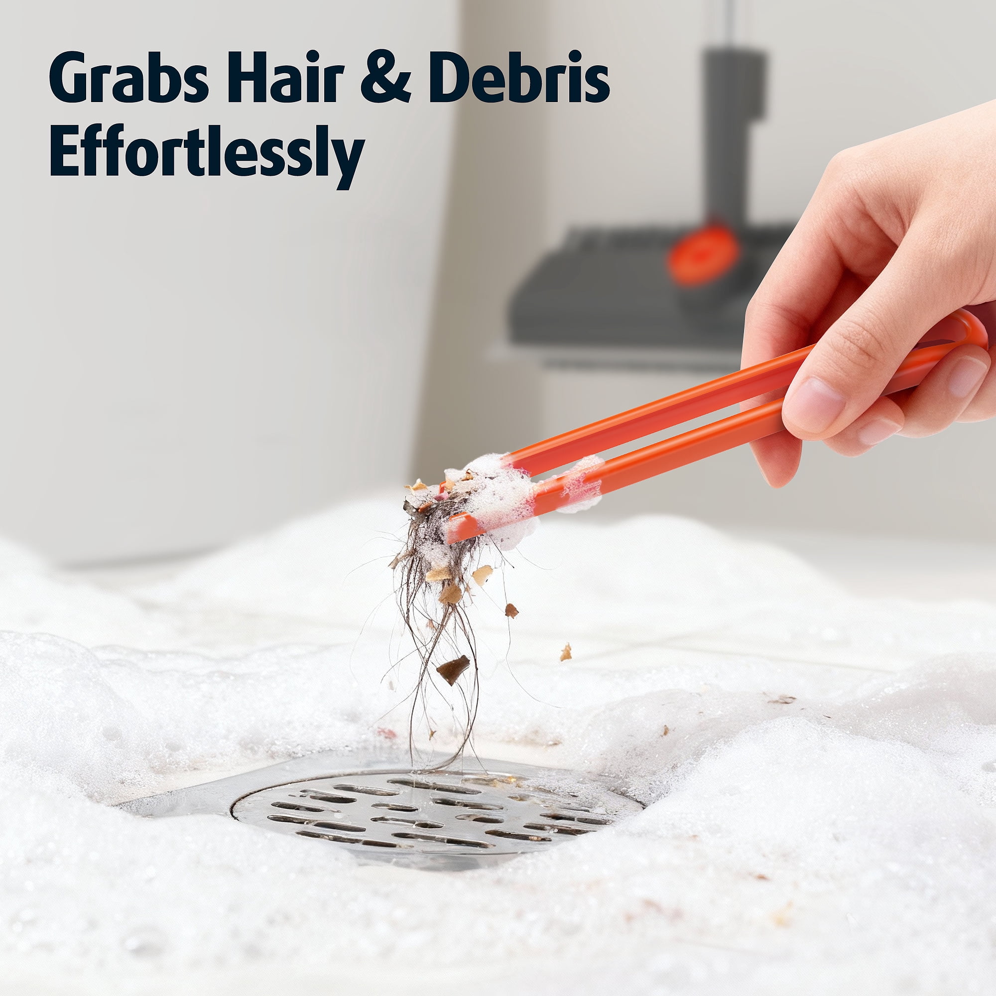 Floor Scrub Brush 3 in 1 Scrape and Heavy-Duty Stiff Bristle Scrubber Brush for Cleaning Shower Bathroom, Patio, Garage, Kitchen, Wall and Deck with Long Handle