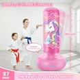 thumbnail image 5 of Kids Punching Bag with Boxing Gloves, 66 Inch Freestanding Boxing Bag, Stand Kids Punching Bag Toy, Bounce-Back Bag Gifts for Kids, Girls, Boxing Set for Practicing Karate, Taekwondo, MMA, 5 of 8