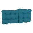 thumbnail image 2 of 18-inch by 38-inch Solid Twill Tufted Chair Cushion Blue-Color, 2 of 2