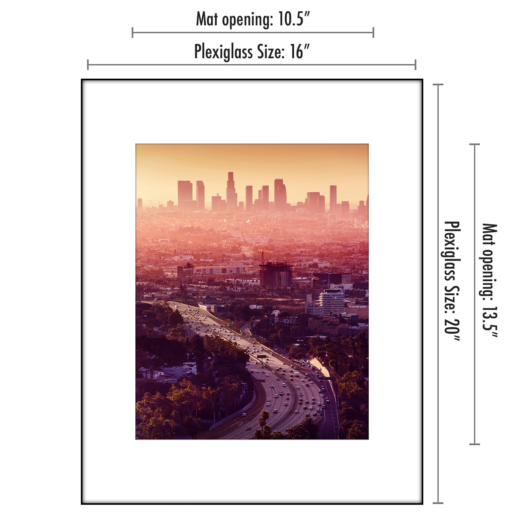 Americanflat Front Loading 16x20 Picture Frames in Black - Displays 11x14 With Mat and 16x20 Without Mat - Set of 2 Thin Frames with Shatter-Resistant Glass - Horizontal and Vertical Formats for Wall