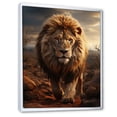 thumbnail image 2 of Designart "Creature Mane In Grasslands" Animals Floater Framed Wall Art Living Room, 2 of 7