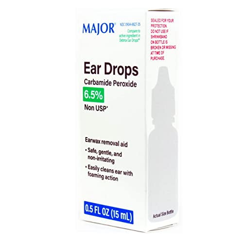 MAJOR Ear Drops Earwax Removal Aid 0.5oz 15mL Carbamide Peroxide 6.5% USA (3 Pack)