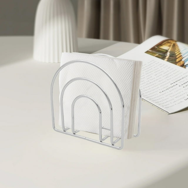 Birdeem Vertical Metal Napkin Holder,5.5 Inch Countertop Organizer for Kitchen Table,Large Capacity Iron Napkin Rack for Indoor Outdoor Use