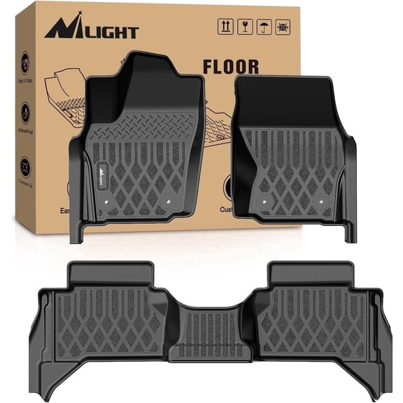 Nilight TPE Floor Mats for Toyota Tacoma 2024 2025 Double Cab (Not for Hybrid) All Weather Custom Fit Heavy Duty Floor Liners