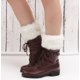 thumbnail image 3 of Funda para botas de lana tejida, cálida, con vuelta, para calcetines de piel sintética, para cubrir los pies de pierna corta, 3 of 5