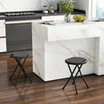 thumbnail image 2 of Gymax Set of 2 Outdoor Folding Stool Portable Space-Saving Round X Shaped Chair Black, 2 of 9