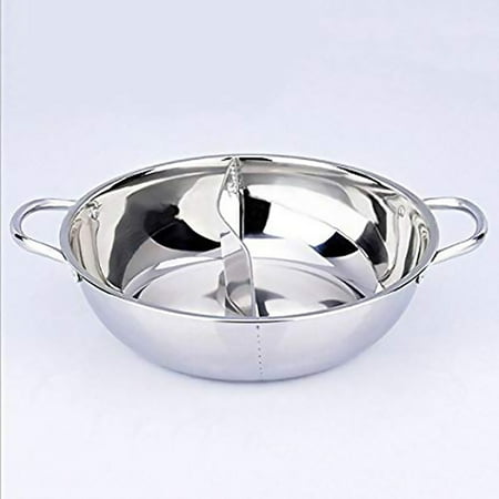 

Elenxs Soup Pot Stainless Steel Hot Pot Dual Sided Yuanyang Pan Home Kitchen Holloware Cookware