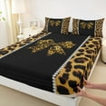 thumbnail image 4 of Feelyou Leopard Print Bowknot Twin Sheet Sets, Brown Cheetah Polkadots Twin Fitted Sheet, Teens Kids Boys Girls Flat Sheet, Ultra Soft Bedroom Decor, 3 Pieces, 4 of 8