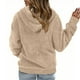 thumbnail image 4 of Tops de trabajo para mujer,Sudadera informal con capucha para mujer, blusa con cuello abotonado, top holgado de poliéster, abrigo cálido de manga larga para el hogar, sopatenor, 4 of 8