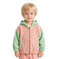 thumbnail image 3 of Liyamei Kids Color Block Hooded Jacket with Zipper for Lightweight Casual Outerwear Size 6-12 Months, 3 of 6