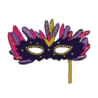  8Pcs Mardi Gras Patches for Clothing Fleur de Lis Mask