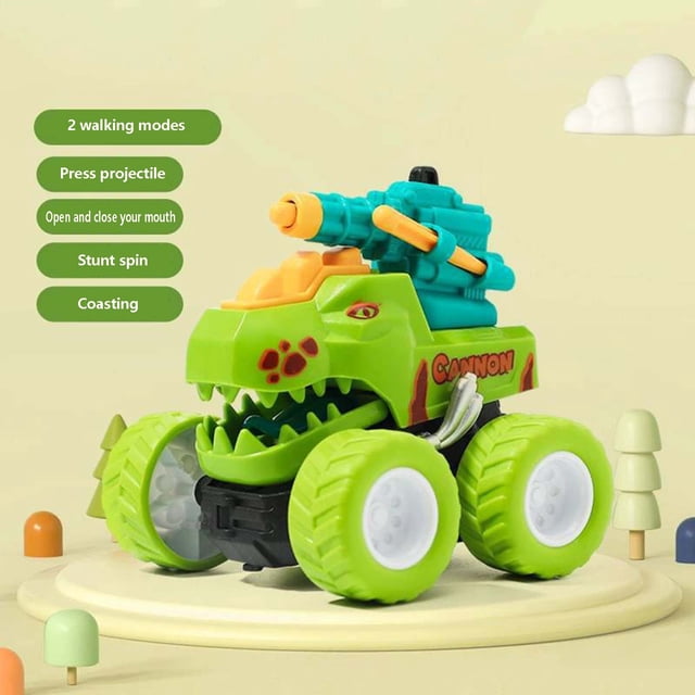 XWSHYW Juguete para Niños Coche con Retroceso de Juguete de Dinosaurio - 3 Juguetes de Coche de Dinosaurio con Retroceso Realistas para Regalos de Navidad para Niños, Niños y Niñas 3+