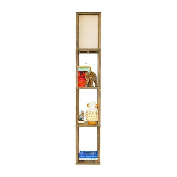 Grand Luminaire Elegance Shelf Gray Wood Floor Lamp