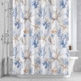 thumbnail image 2 of Summer Ocean Bathroom Shower Curtain, Watercolor Blue Brown Coral Starfish Waterproof Washable Soft Bath Curtain for Bathtub Decor with 12 Hooks&Grommet, 54x78 Inch, 2 of 9