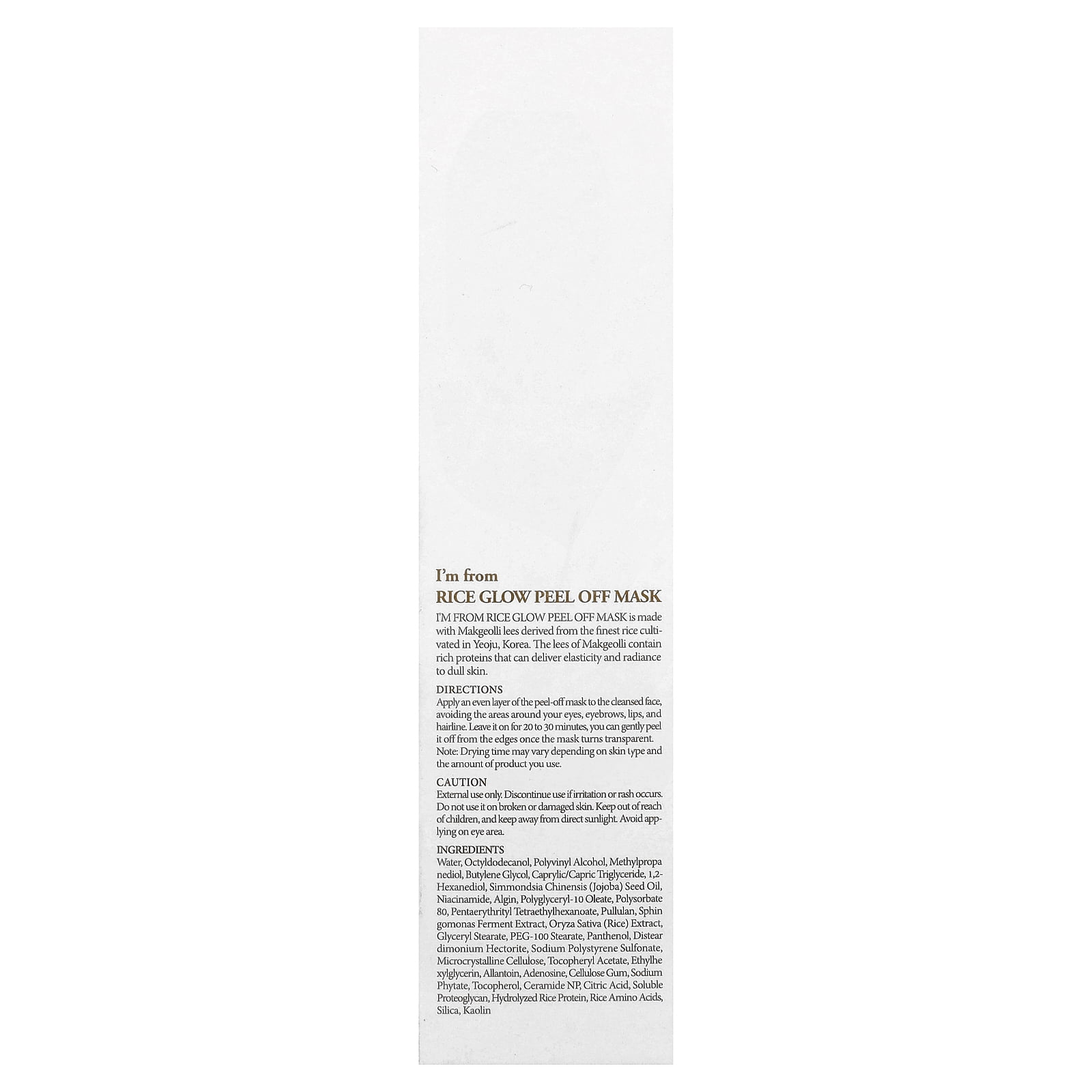 I'm From Rice Glow Peel Off Beauty Mask, 2.46 oz (70 g)