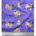 thumbnail image 1 of Soimoi Velvet Fabric Floral,Sheltie & Pekingese Dog Print Fabric by The Yard 58 Inch Wide, 1 of 1