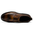 thumbnail image 4 of Santimon Brown Dress Shoes for Men Thick Sole Wingtip Brogue Derby Shoes Cowhide Leather Formal Shoes US 5.5, 4 of 8