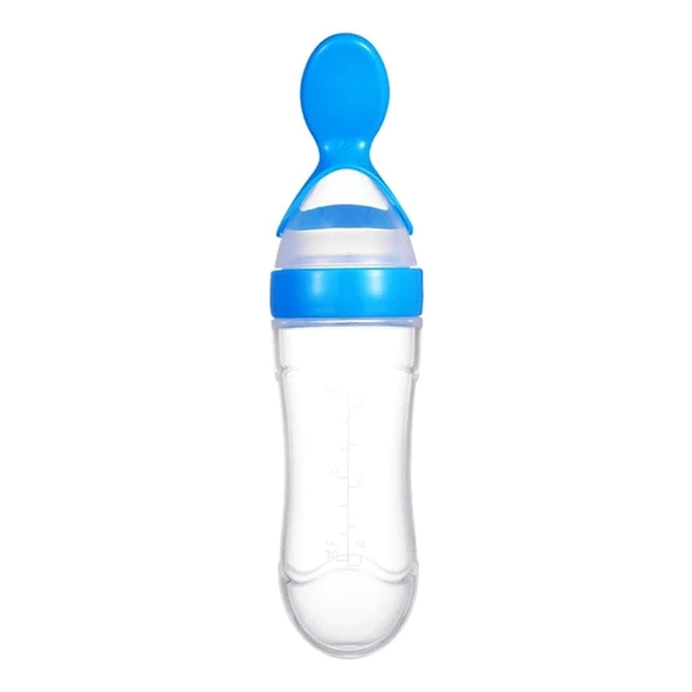 baby rice in milk bottle