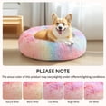 thumbnail image 2 of Sasttie 36in Calming Donut Dog Bed, Washable Round Plush Faux Fur Pet Bed, Rainbow, 2 of 7
