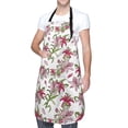 thumbnail image 3 of Uemuo Lilies Flowers Pattern Waterproof Apron Adjustable Dishwasher Apron- Apron for Women Men Heavy Duty Work Apron for Dishwashing Chemical Lab, 3 of 9