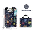 thumbnail image 2 of Yayeee Freestanding Laundry Hamper with Handle Collapsible Large Storage Basket for Clothes, Dark Blue Christmas, 2 of 7