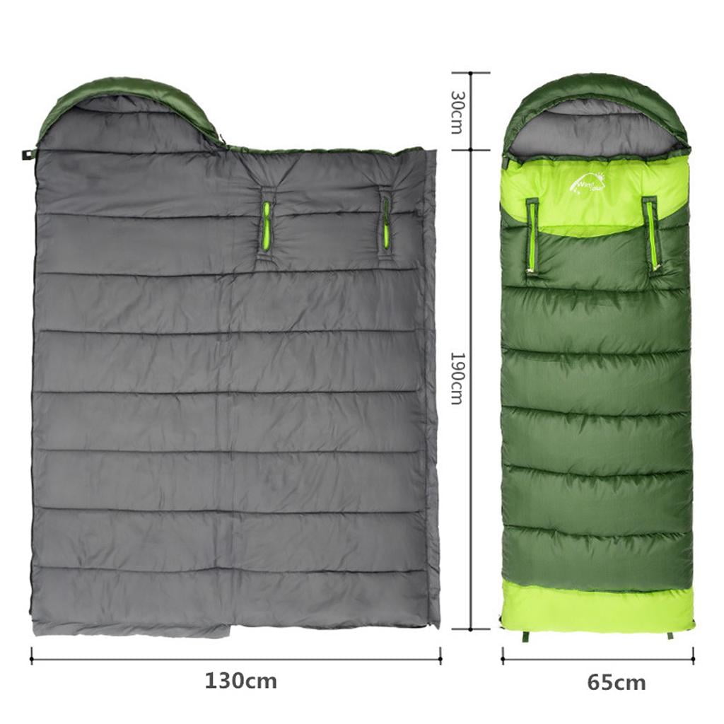 Axioma Waterproof Camping Warm Hollow Cotton Splicing Sleeping Bag Green Right Army Green Right