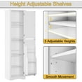 thumbnail image 5 of Function Home Tall Bathroom Storage Cabinet, 64" Slim Kitchen Pantry with Door Storage, Narrow Wood Freestanding Cabinets with Adjustable Shelves for Kitchen Living Room Dining Room, White, 5 of 18