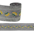 thumbnail image 1 of IBA Indianbeautifulart Silver Dori & Zari With Yellow & Green Thread Dupion&nbsp;Trimming&nbsp;for Sewing DIY Craft by 3 Yard Border Lace Tape&nbsp;Trim, 1 Inch Wide, 1 of 7