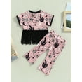 thumbnail image 4 of Bagilaanoe 2pcs Toddler Baby Girls Long Pants Set Cow Print Short Sleeve Tassel T-Shirts Tops + Trousers 6M 12M 18M 24M 3T 4T Kids Casual Outfits, 4 of 9
