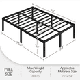 thumbnail image 6 of Yaheetech Full Size 16.5''H Metal Platform Bed Frame with Steel Slat Support, Black, 6 of 9