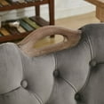 thumbnail image 6 of CQSXDA Velvet Dining Chair Set of 2 in Gray with Handmade Tufted Trim and Solid Wood Handles for Upscale Decor, 6 of 12