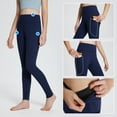 thumbnail image 4 of Baleaf Youth Girls Fleece Lined Water Resistant Leggings High Waisted Light Purple XS, 4 of 7