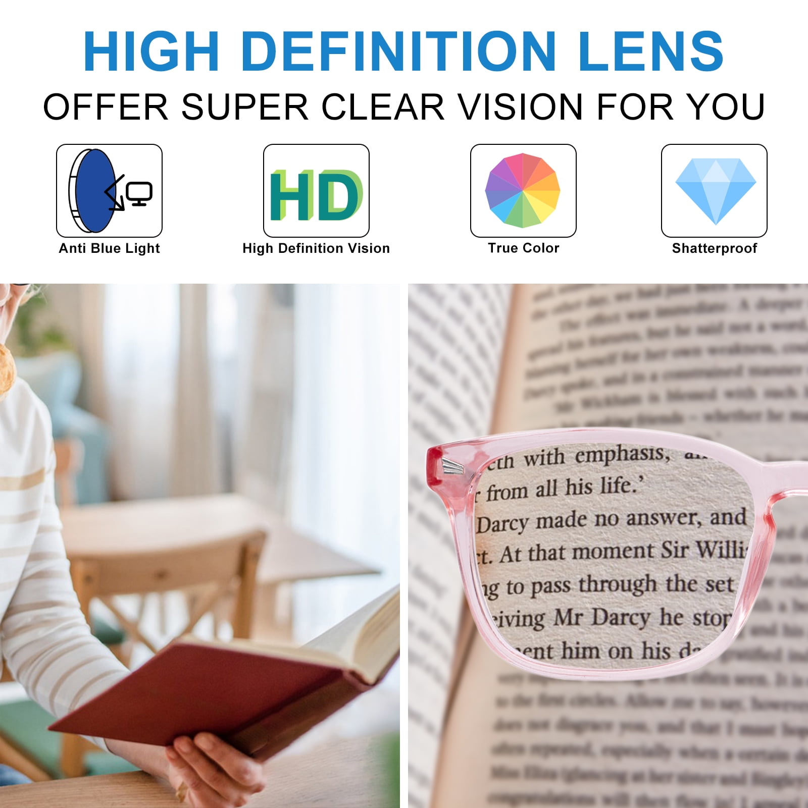 WEMOOTANTS 4 PACKS Blue Light Blocking Reading Glasses Women Filter UV Computer Readers 1.00 1.25 1.50 1.75 2.00 2.25 2.50 2.75 3.00 3.50 4.00 5.00 6.00 (2.5)